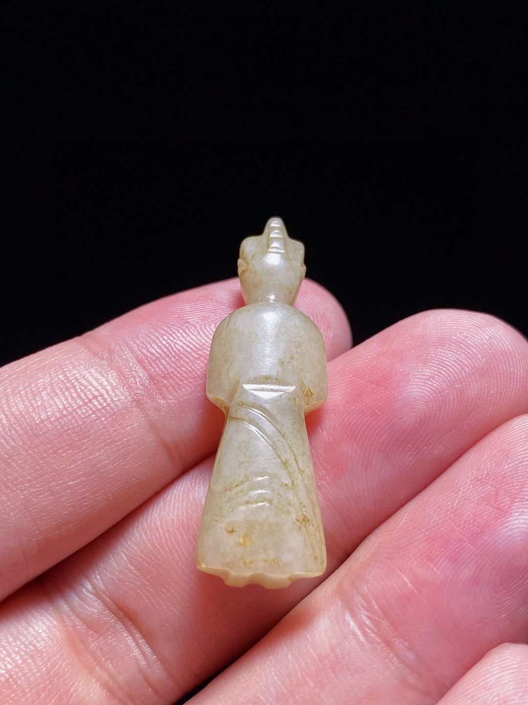 汉 和田玉籽料 白玉 玉人 翁仲 挂件