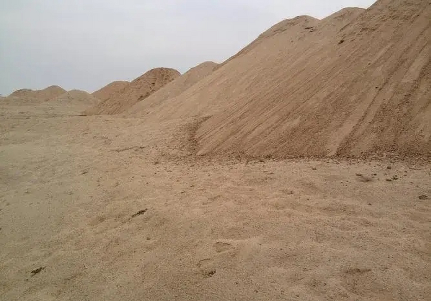 因为要做水泥地平 我问他:现在黄沙卖多少钱一吨?