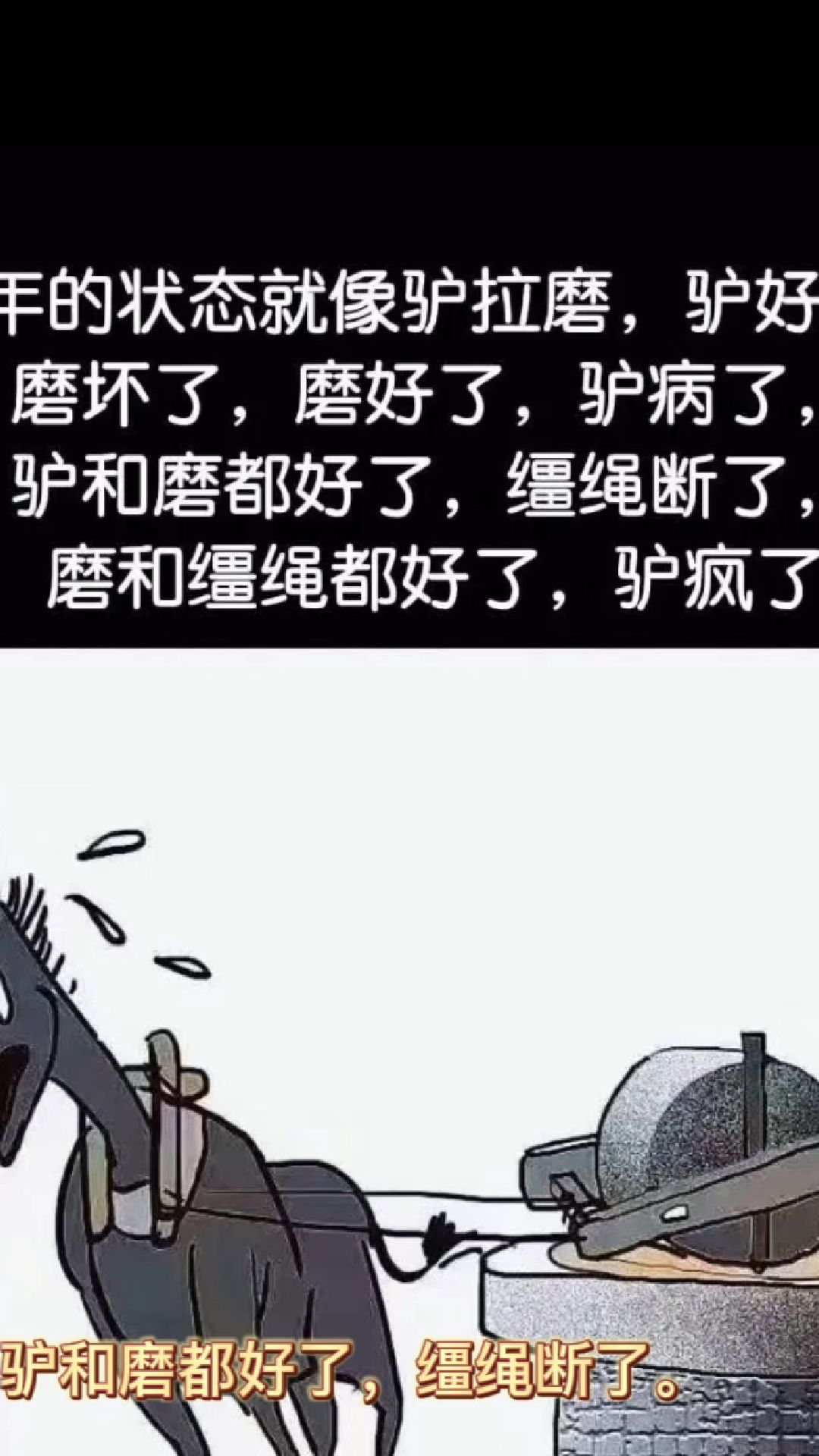 驴拉磨文字图片