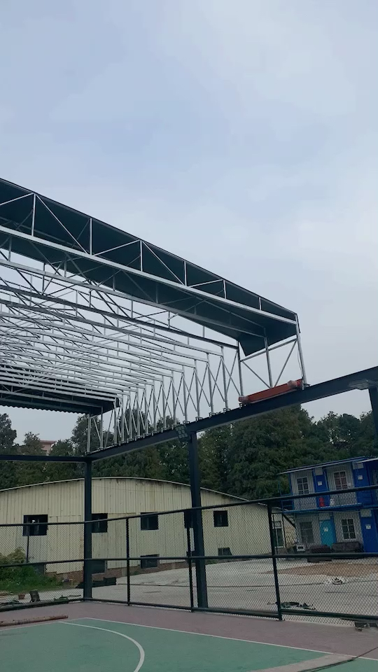 这样的篮球场雨棚喜欢嘛,再也不用担心刮风下雨了-度小视