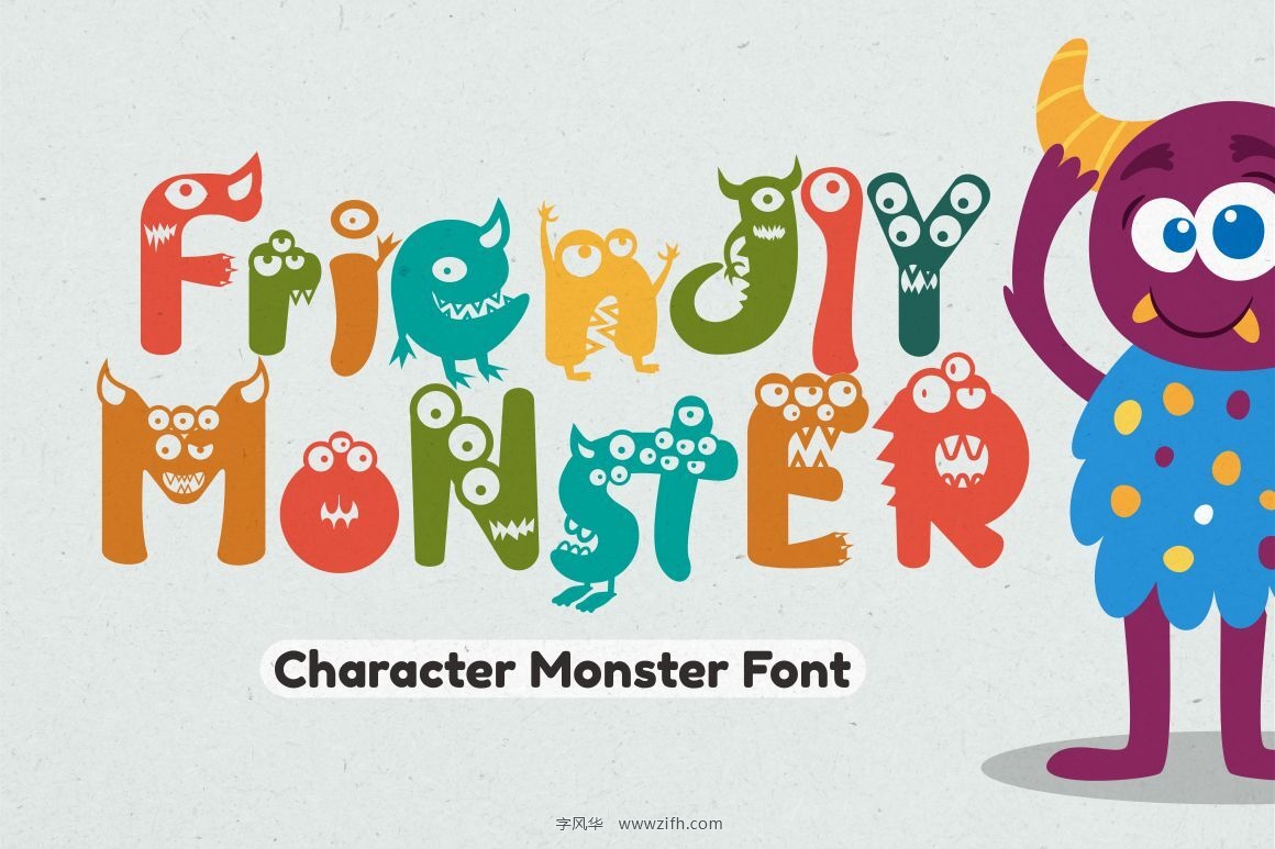 Friendly Monster-Character Monster Font