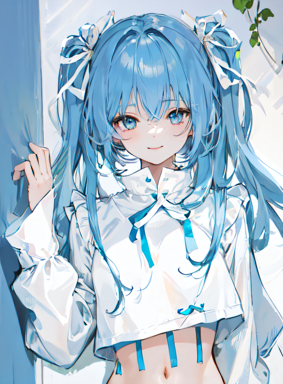 蓝发美少女#ai绘画# #动漫# #二次元美图