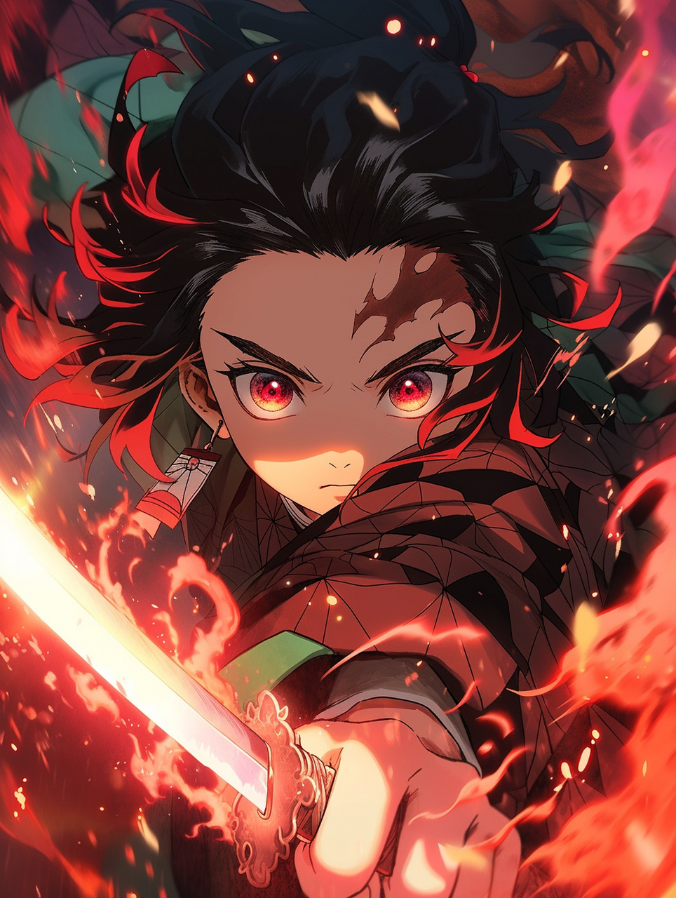 鬼灭之刃,不同姿态的灶门炭治郎