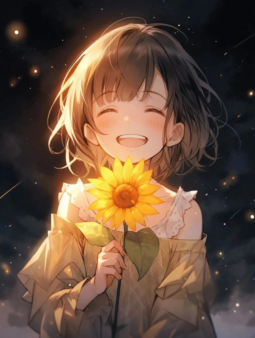 眼望星辰,做一个会发光的向日葵女孩 早安1777