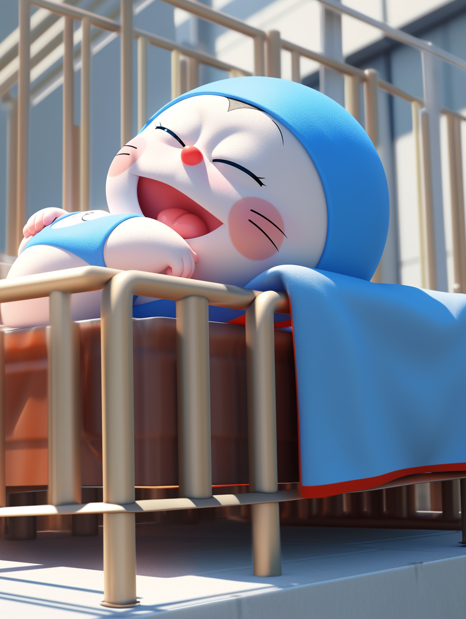 幼儿时期的机器猫香甜睡觉头像壁纸背景图