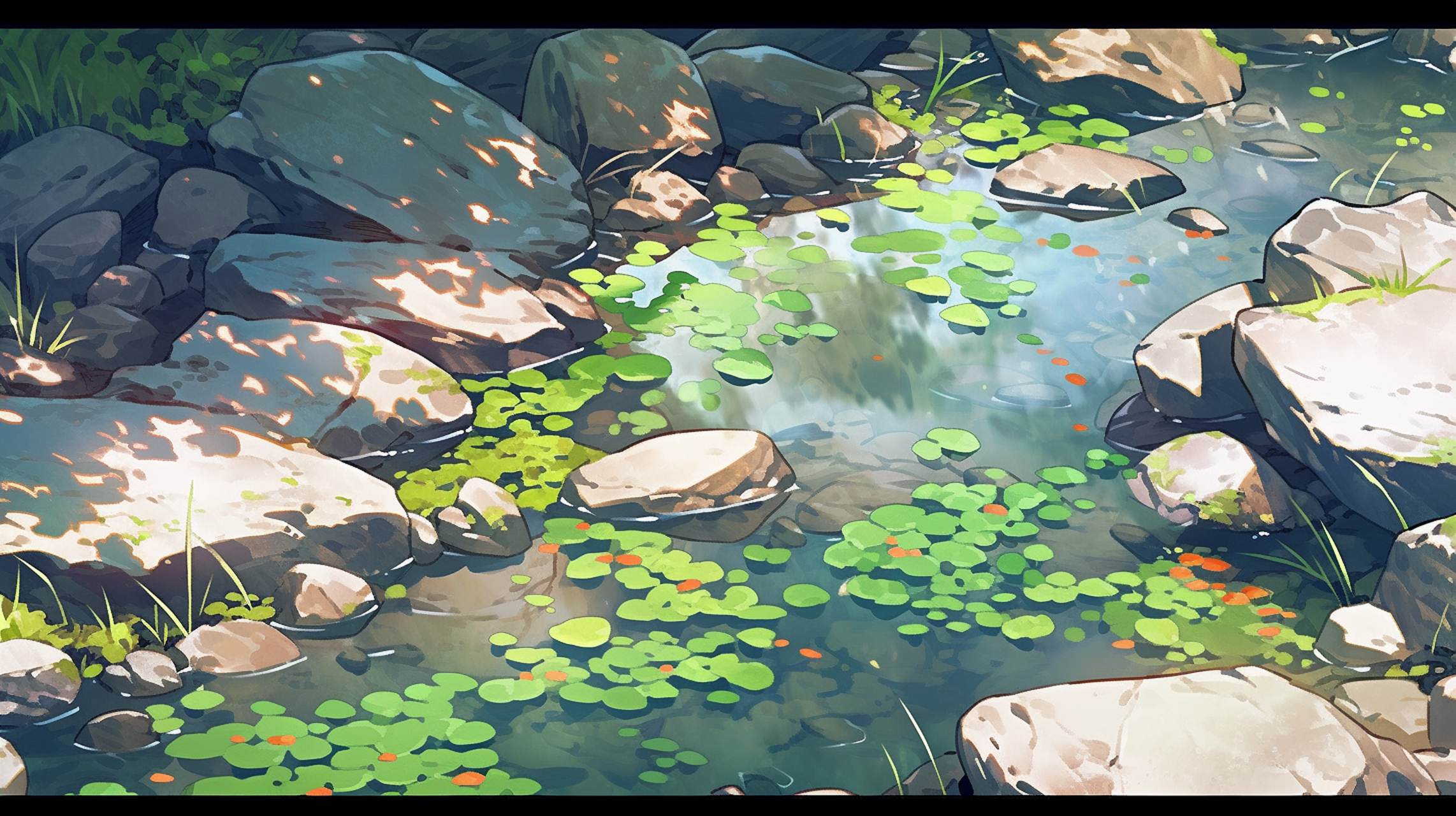动画世界里的池塘#ai绘画# #二次元# #场景