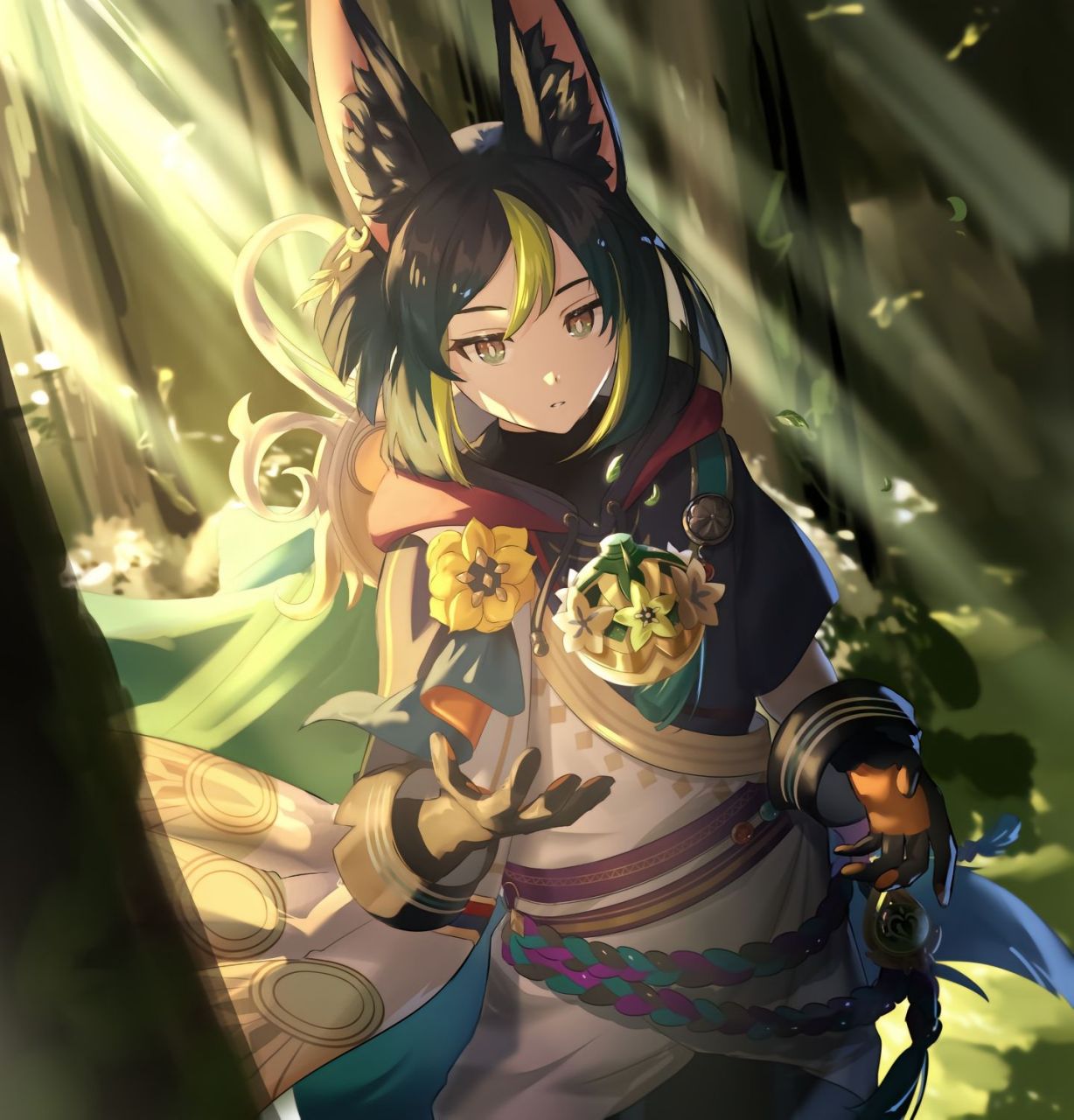 原神从狐狸变成人,又得狐狸的耳朵,平时也喜欢撸自己的耳朵,这就是"