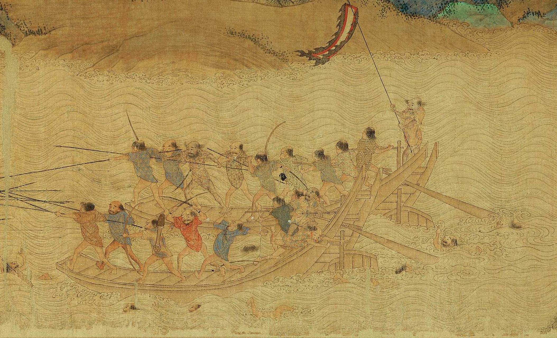 传仇英《倭寇图卷》中的明代倭寇形象#传统文化# #中国画# #书画