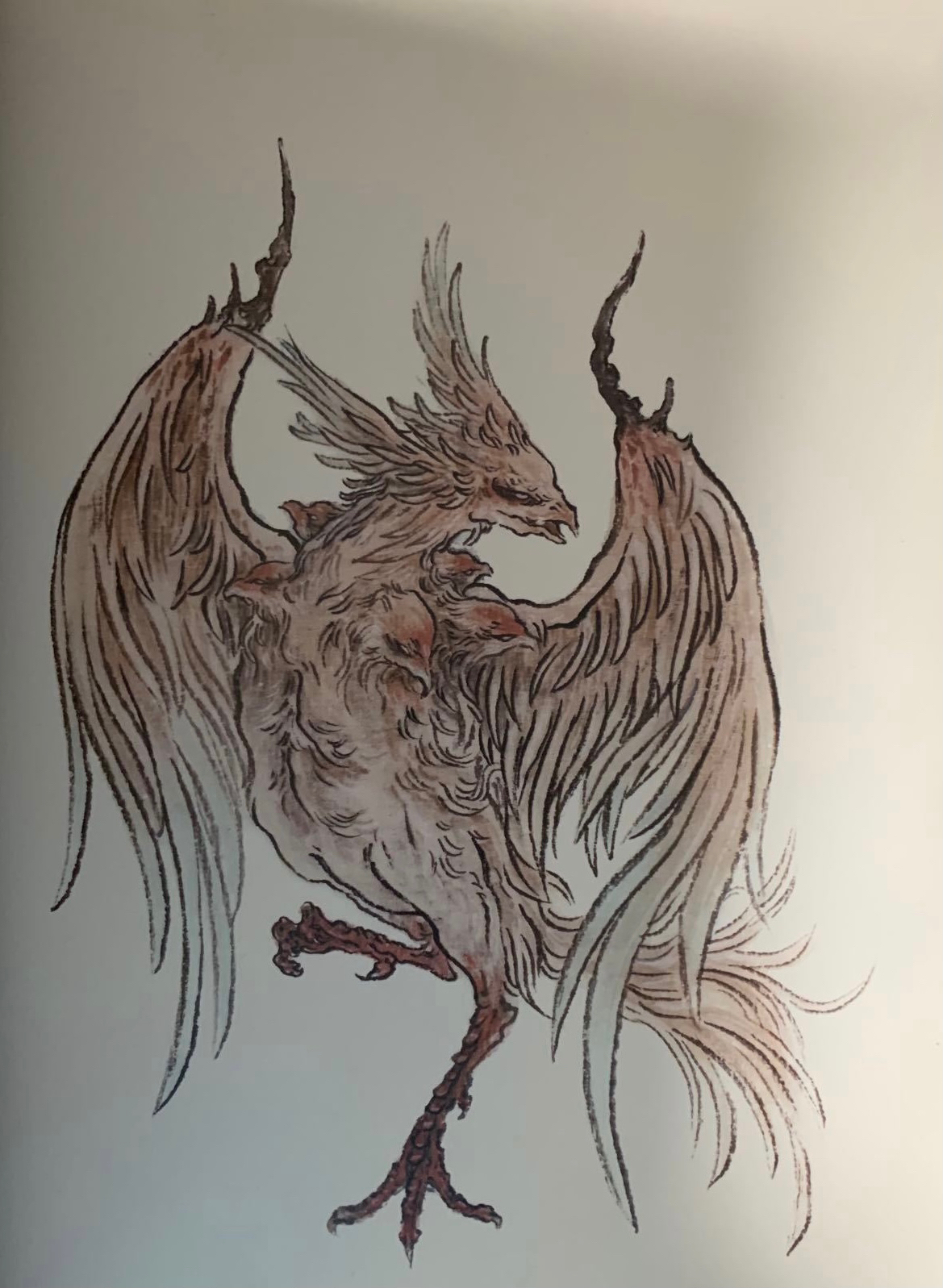 国学《山海经》大荒西经——「鸟 蜀」鸟,六颗脑袋的黄色青鸟