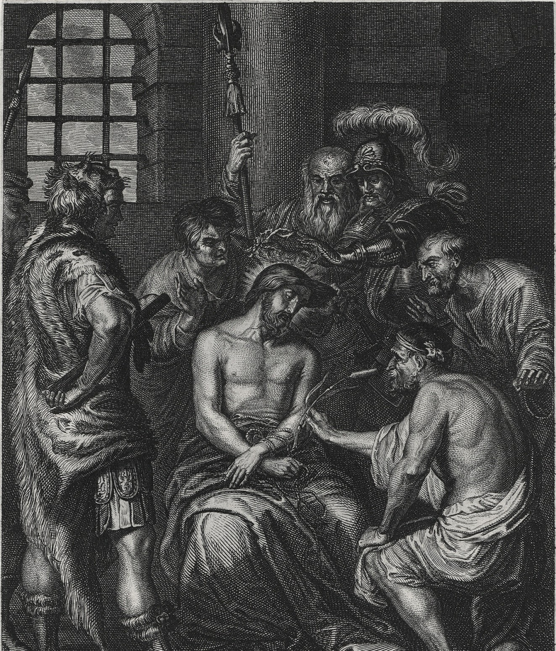 【 新约】～1832年～铜版画《耶稣被虐待和嘲笑》