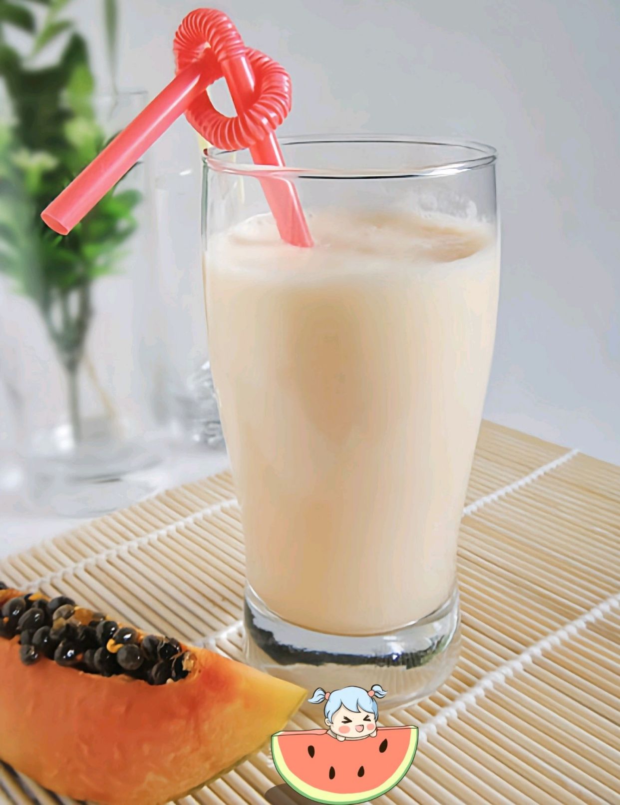 木瓜牛奶榨汁图片