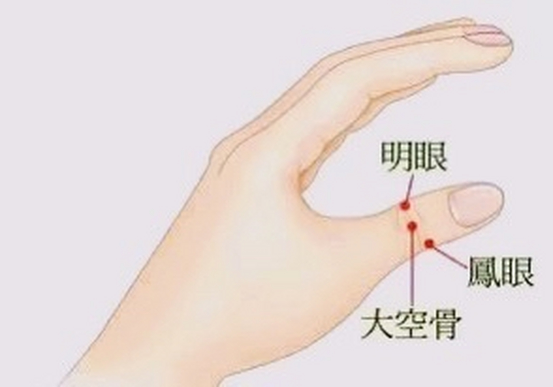 护眼三穴 按摩这三穴 大拇指上的明眼,大空骨和凤眼 对眼睛好哦 缓解