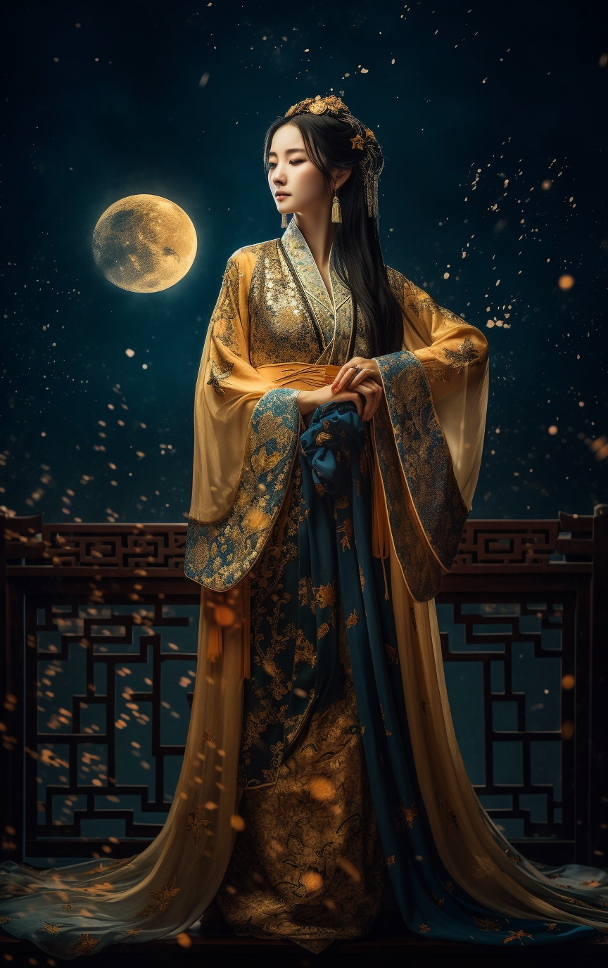 ai绘画-古风汉服月下