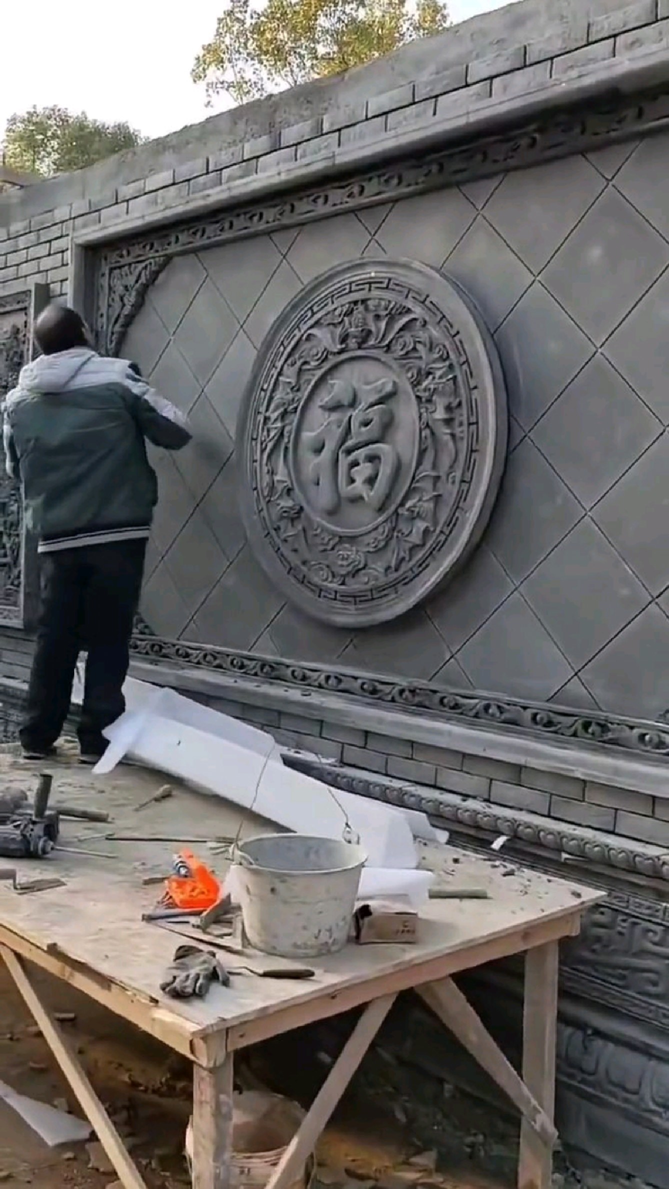 影壁墙中式庭院