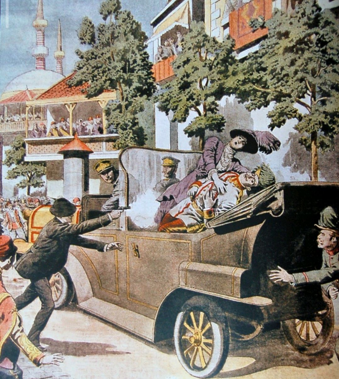萨拉热窝事件油画图片