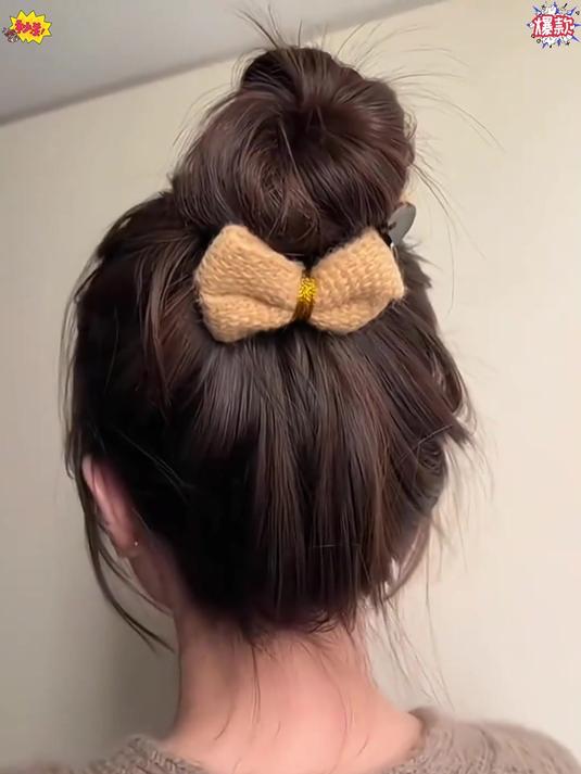 穿西装和直筒裤干练利落的三种丸子头扎法!你掌握了吗?