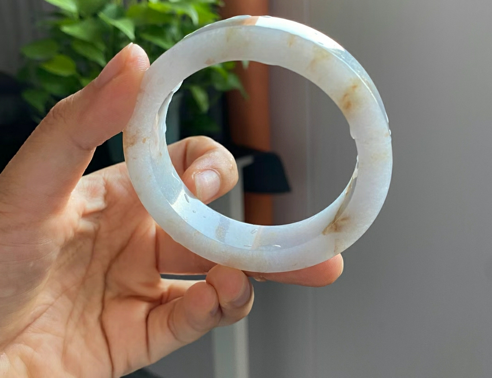 洒金桂花糕特色手镯#翡翠