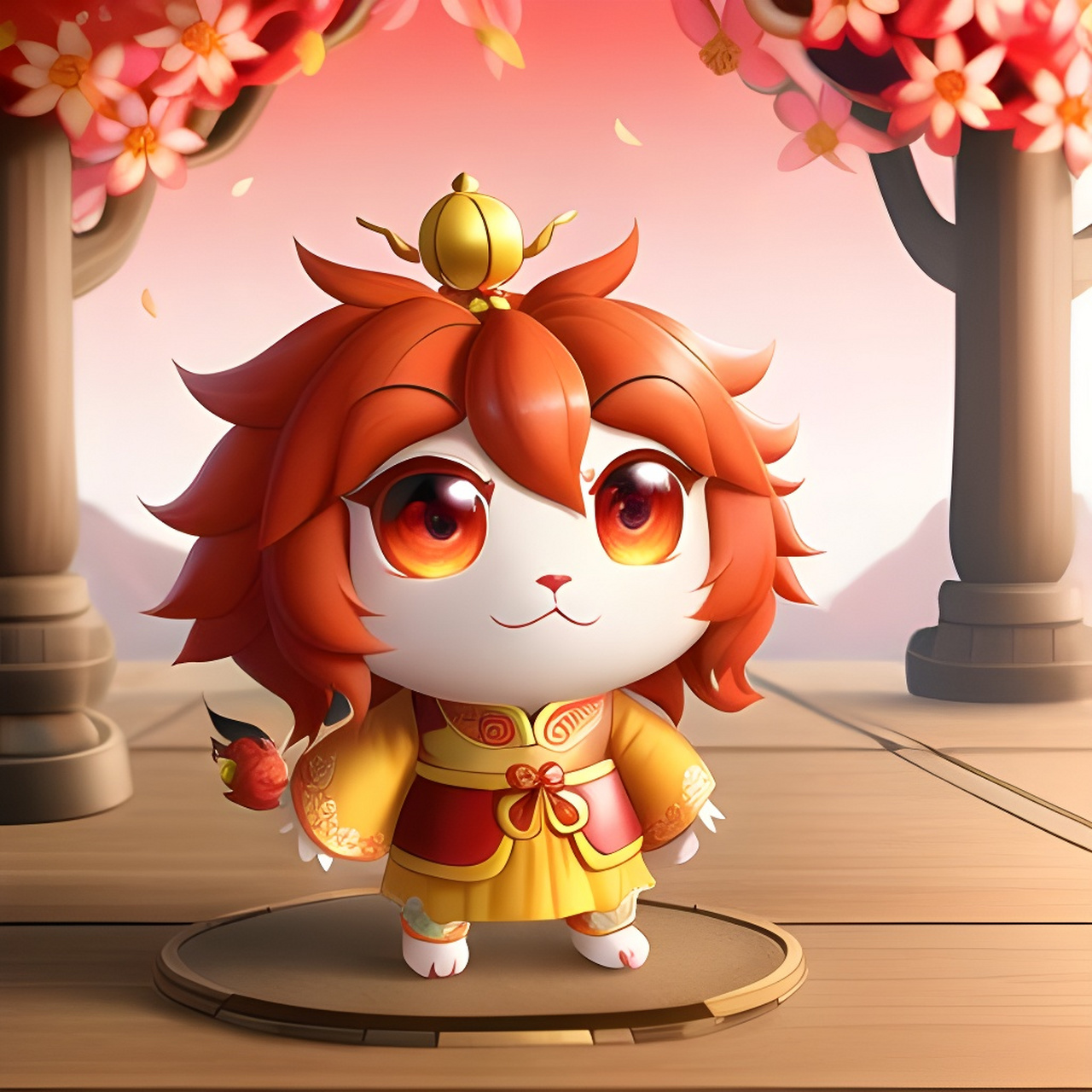 「q版火红小狮子」[比心][比心][比心] #ai共创计划#  #二次元美图