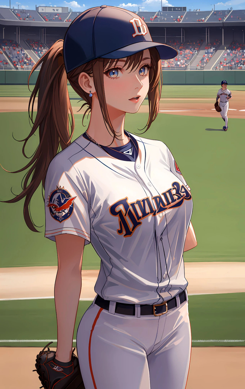 动漫壁纸# 棒球服女孩～中篇