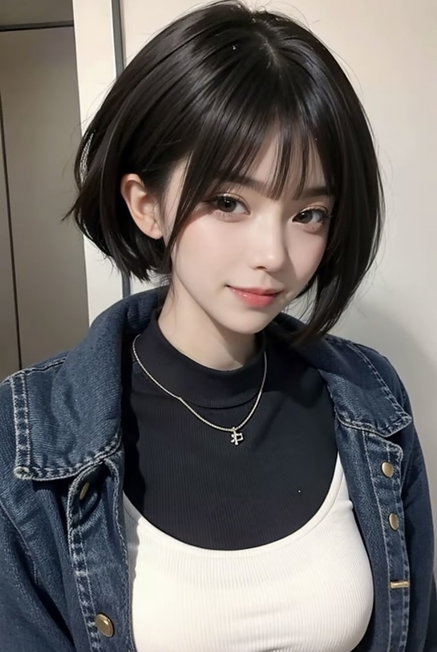 『ai绘画』短发水母头小姐姐,真的很赞!