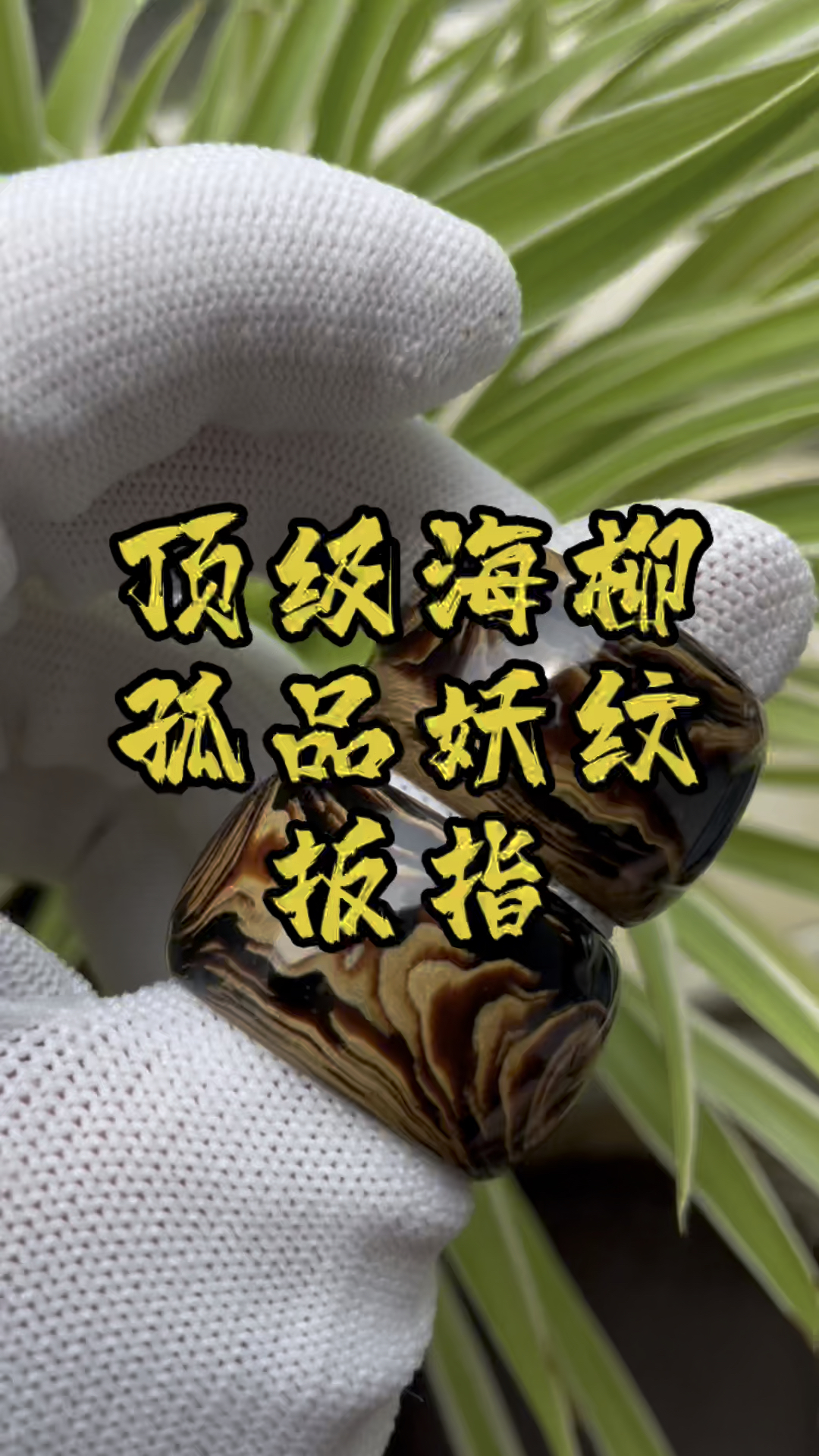 顶级海柳孤品妖纹扳指