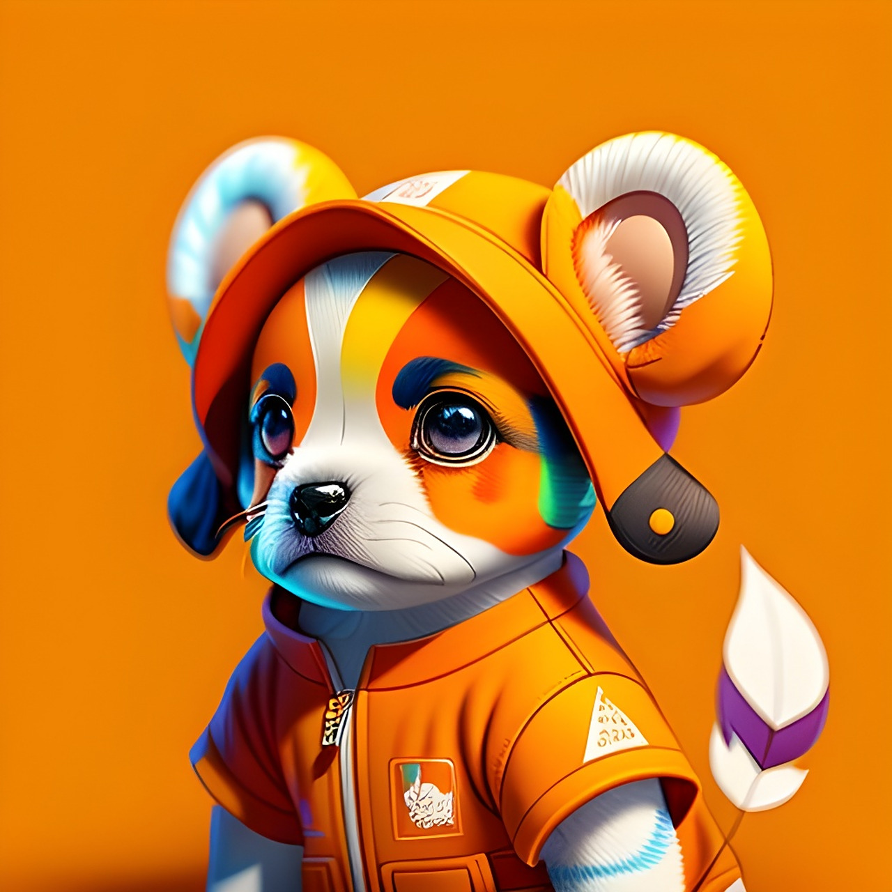 橙色背景狗狗头像来啦[比心][比心] #动物# #狗狗#  #二次元美图