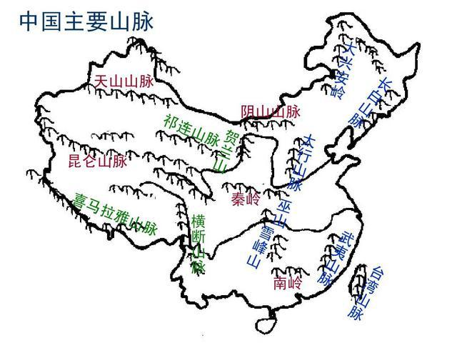 我国五大山脉地形图图片