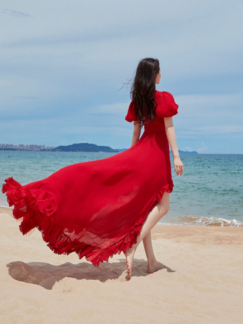 刘诗诗海边拍摄美照,美艳动人!#养眼美女