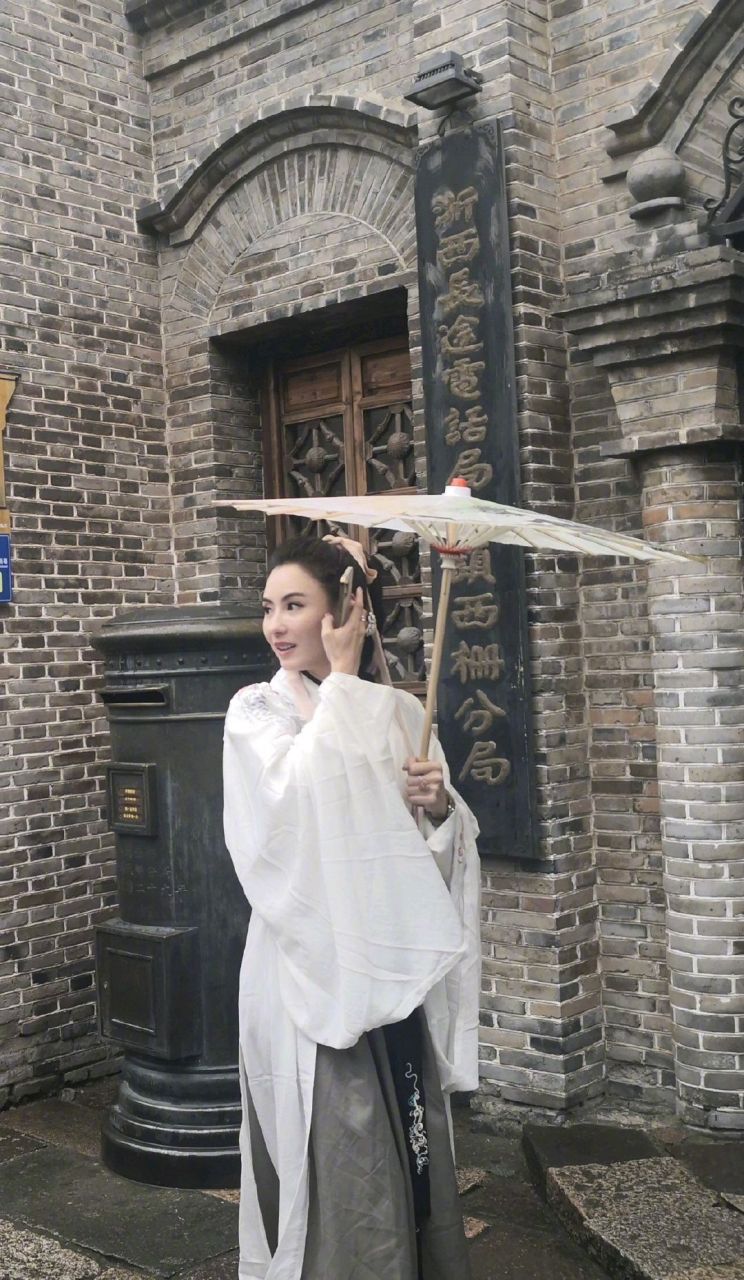 张柏芝在乌镇~这身行头柔美中带着帅气.