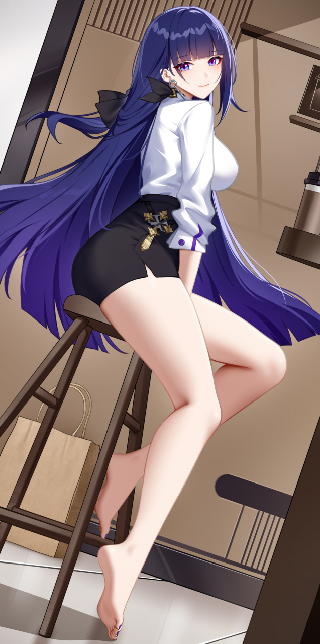 赤脚少女雷电芽衣[舔屏][舔屏][舔屏] 画师:乌橄榄菜#崩坏3# #二次元