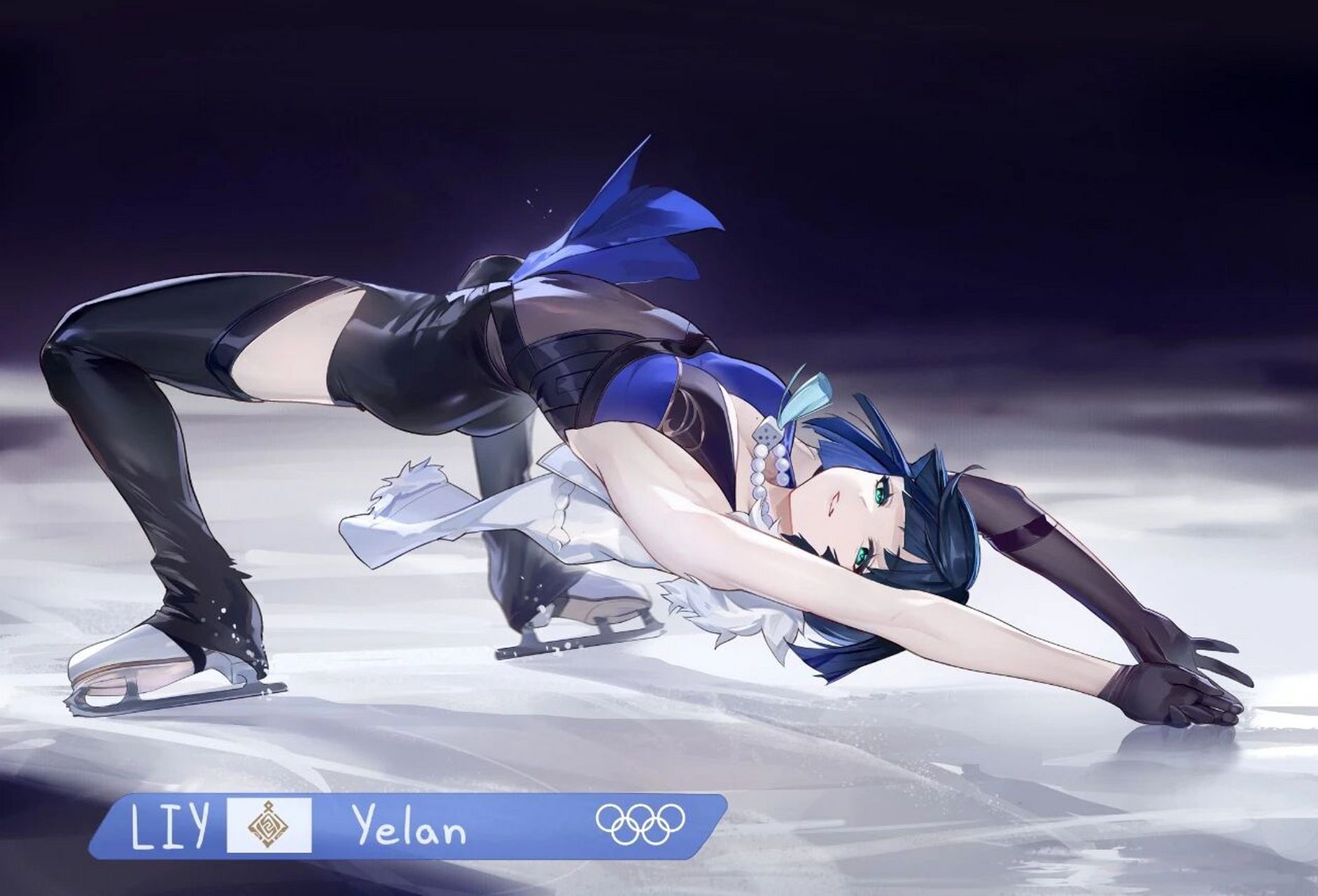 二次元滑冰少女图片