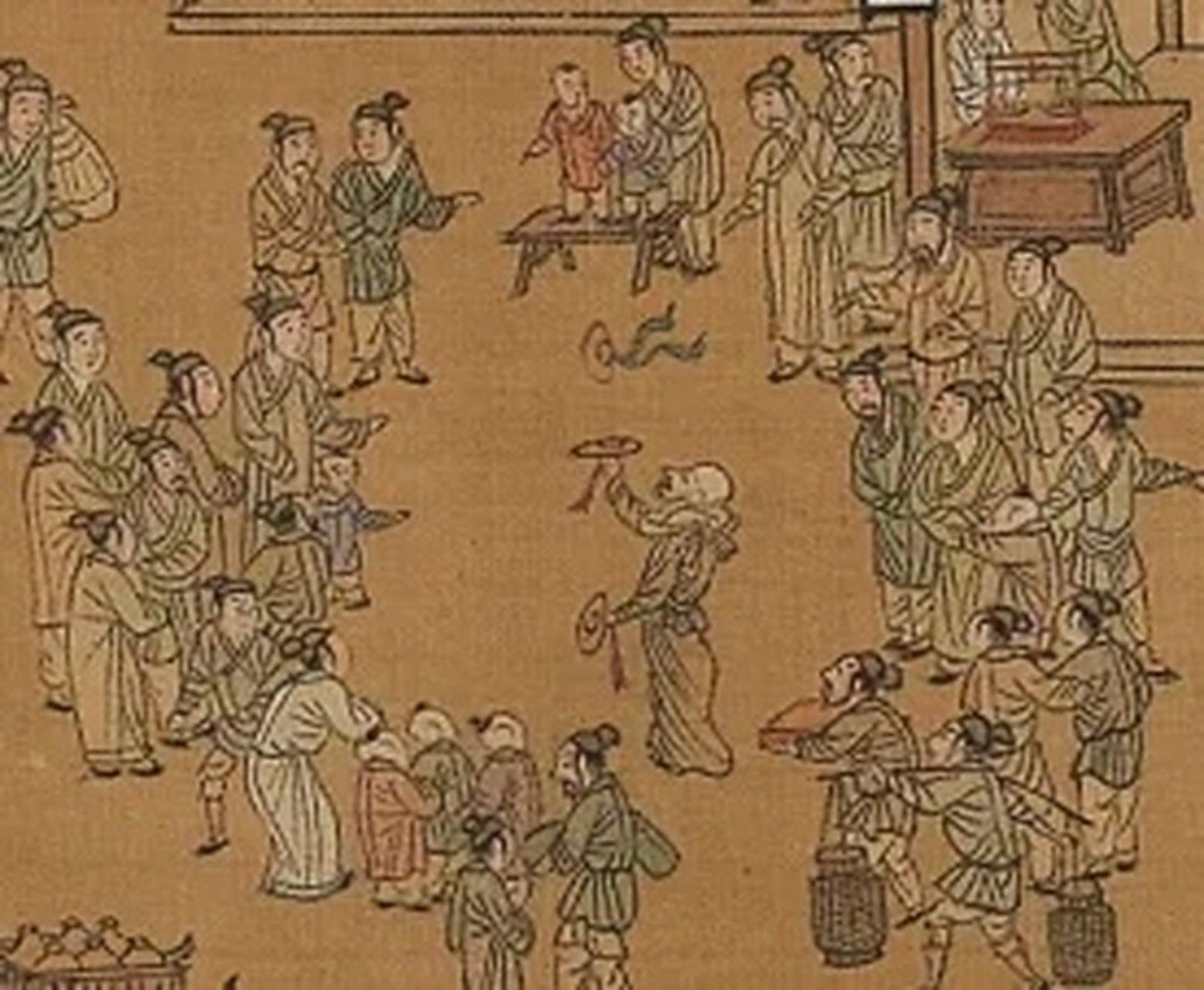 将张泽瑞的《清明上河图》扩大数倍,就可以看出画卷中生动形象的描绘