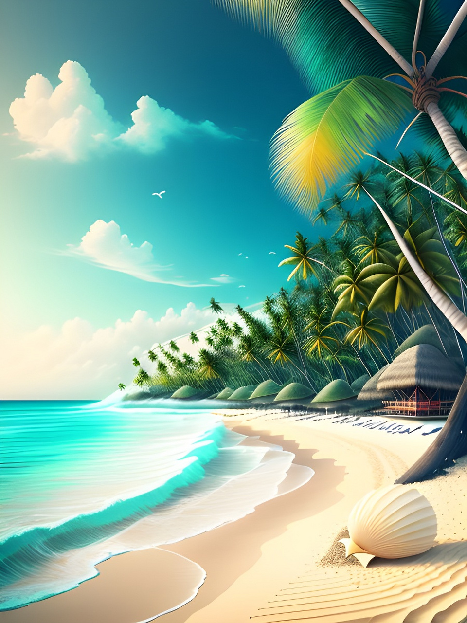 ai绘画「海边壁纸」[比心][比心] #二次元美图#  #超潜力新人创作营