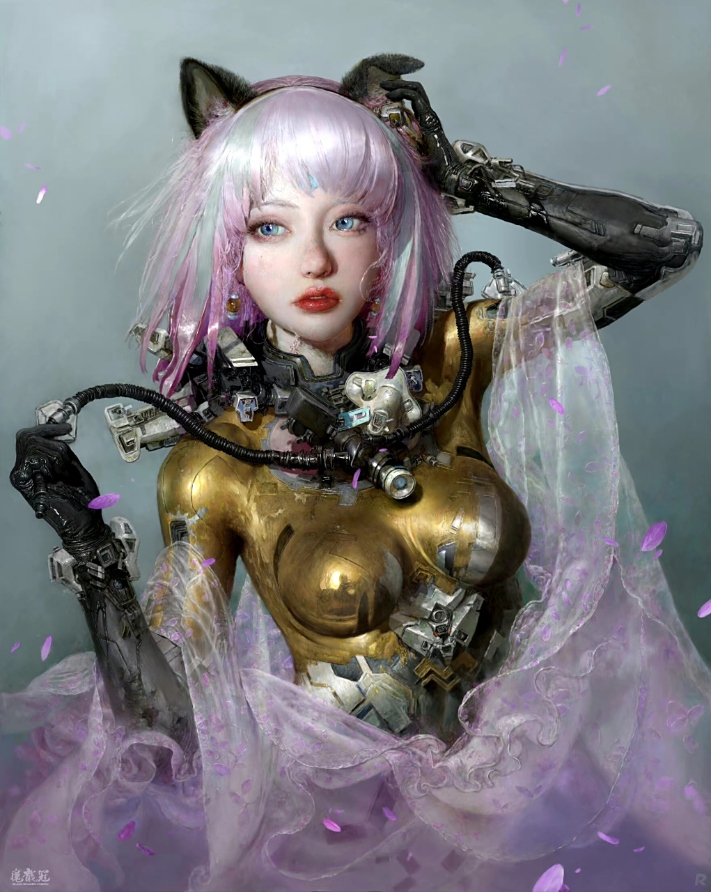 国人画师阮佳的一组动漫角色插画,一直是我喜欢的写实华丽的风格.