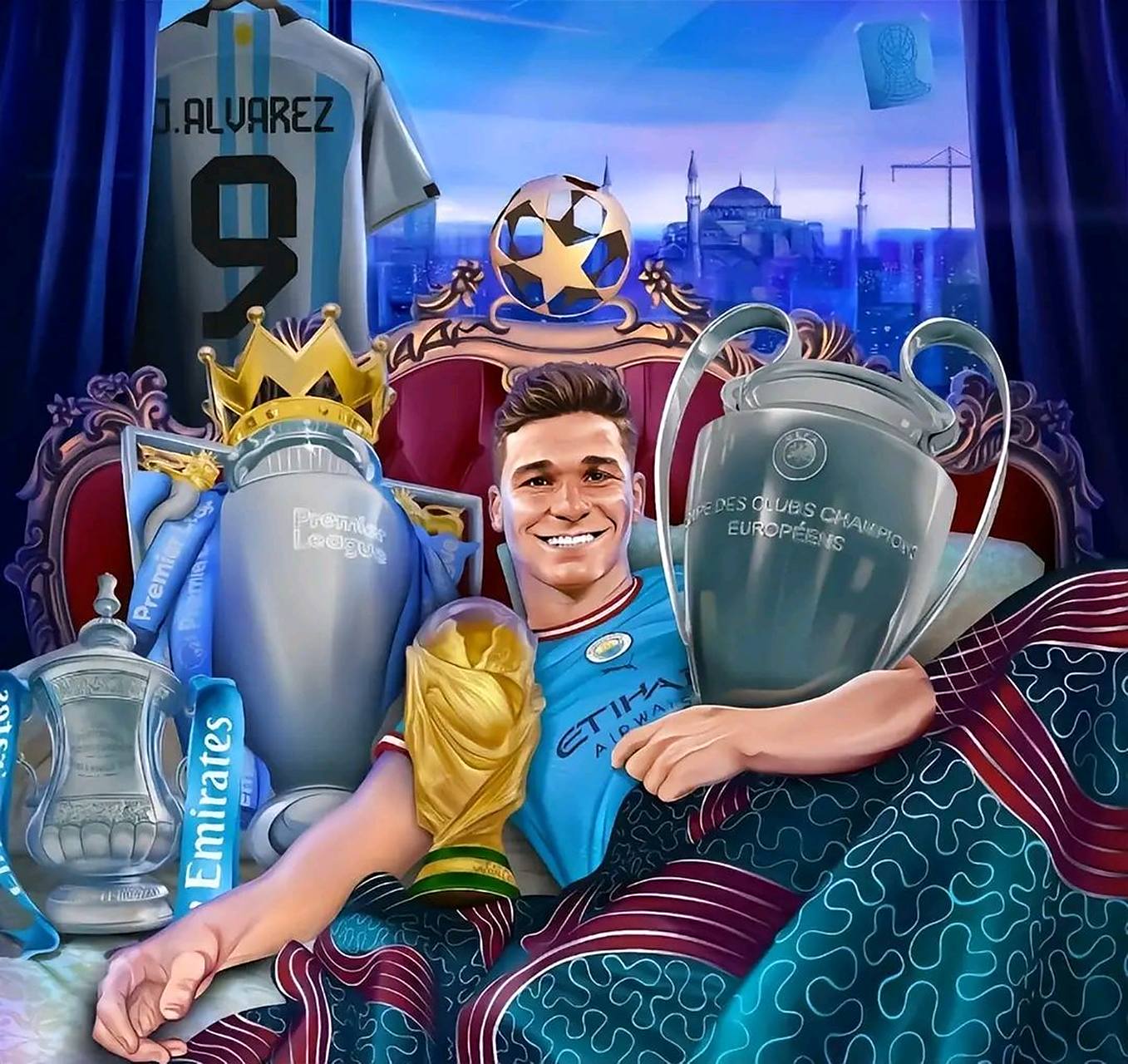 曼城的23岁神锋阿尔瓦雷斯在足球界创造了前所未有的壮举.