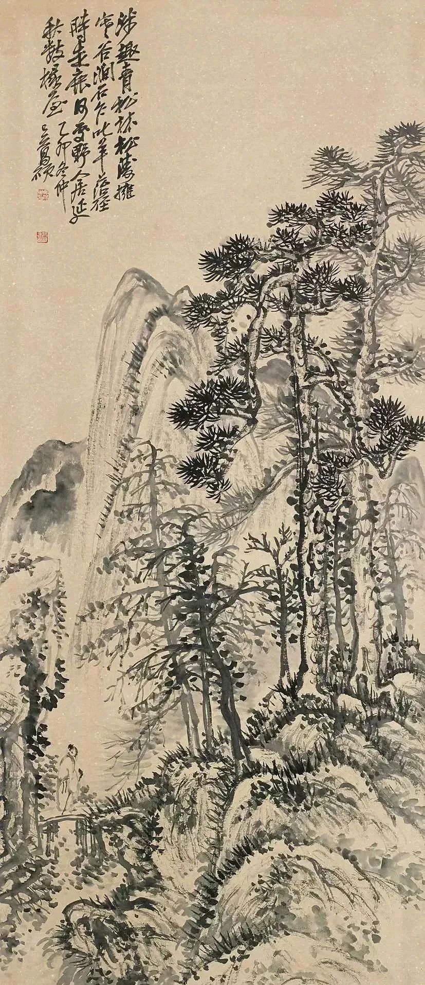 笔里带风 吴昌硕水墨山水画