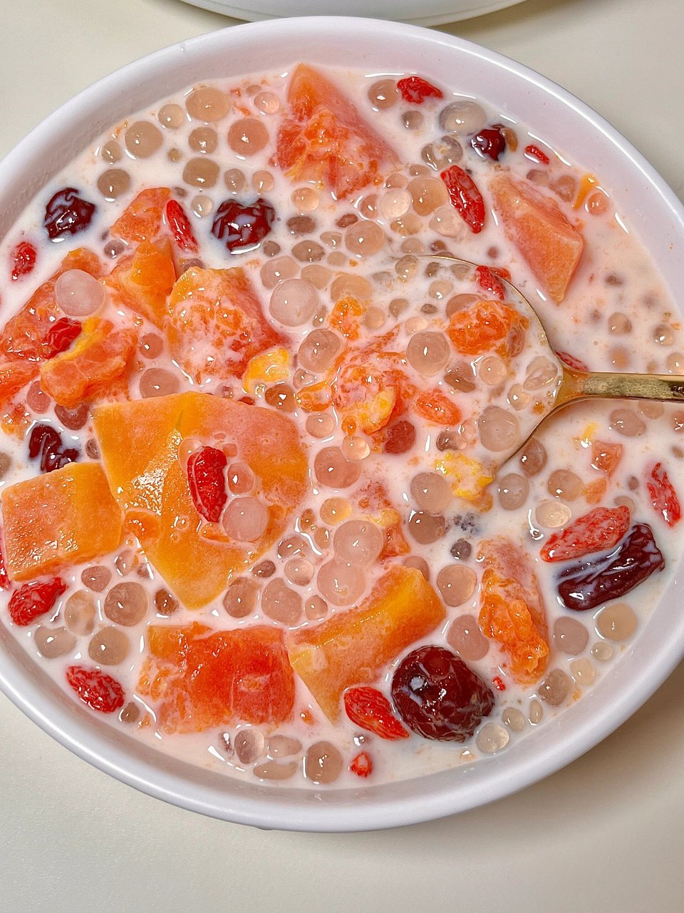 木瓜牛奶西米露~奶香浓郁~软糯顺滑!巨好吃巨水润!