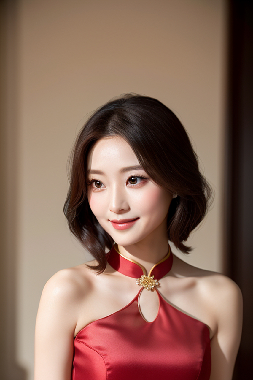 旗袍美女# #养眼美女# #性感美女#         这位美女明眸皓齿,宛若