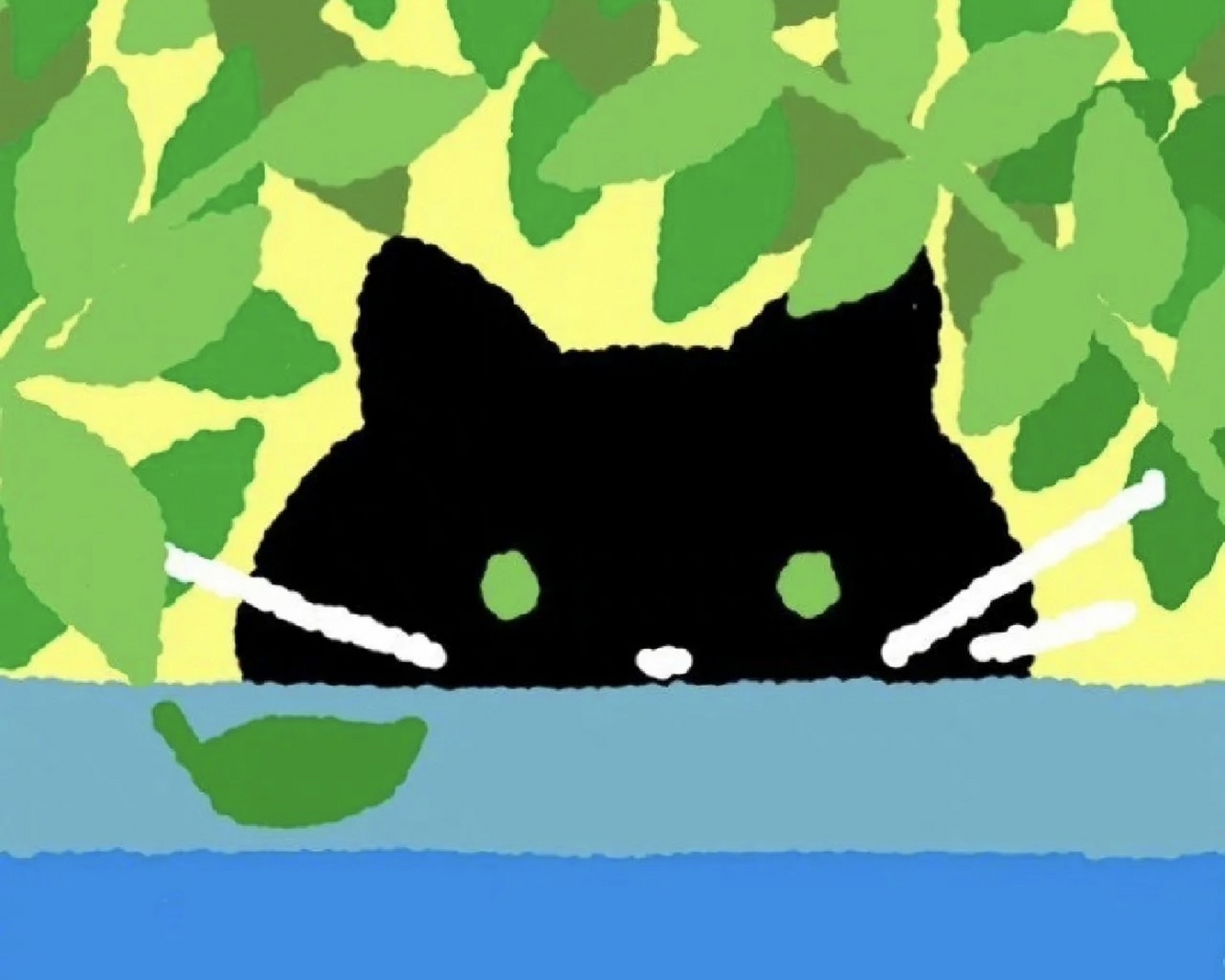 治愈插画|有趣的毛孩子 蓝97绿98黄99的的配色舒适明亮