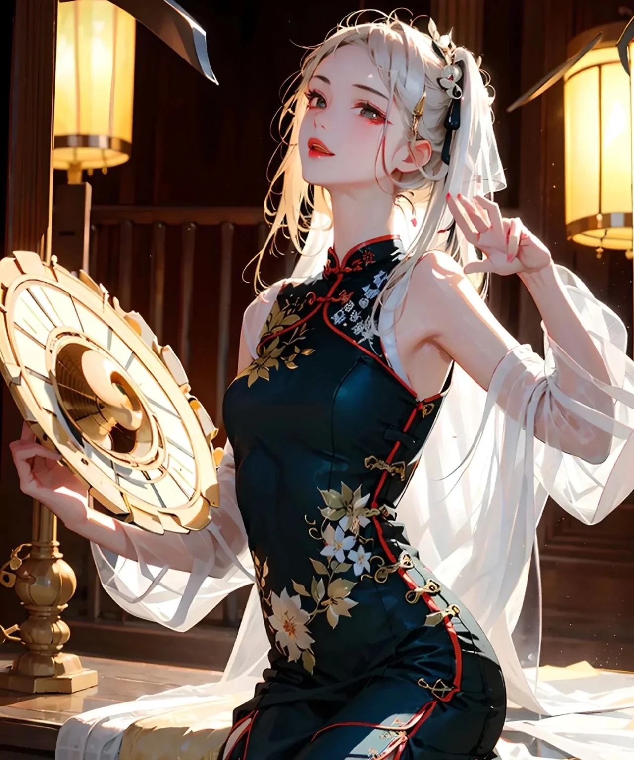 二次元中国风旗袍女孩图片