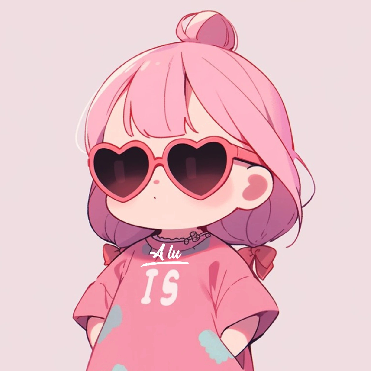 奶凶奶凶的粉团子 #绘画欣赏