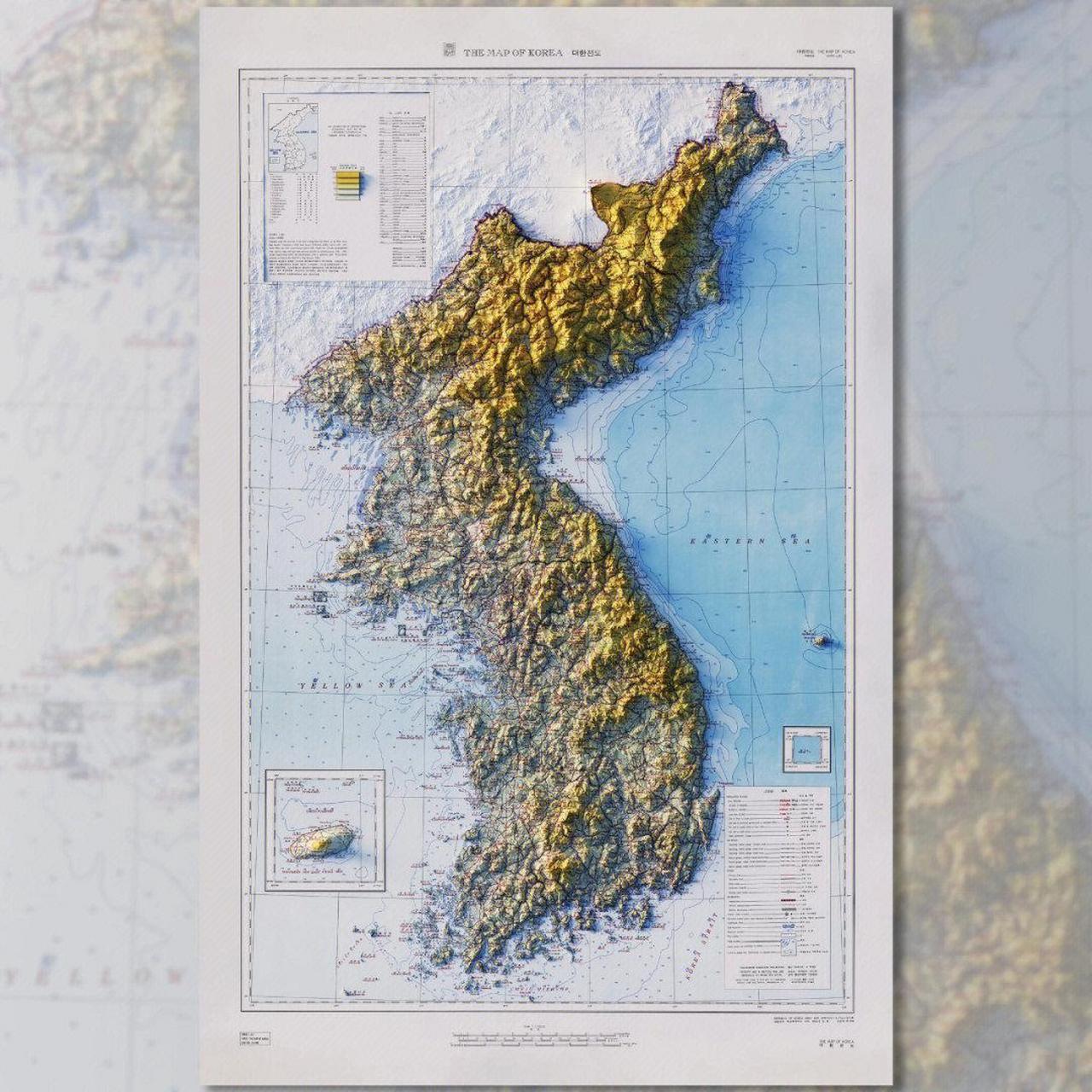 朝鲜半岛地形图,当年真的不容易! #我在百度学技能