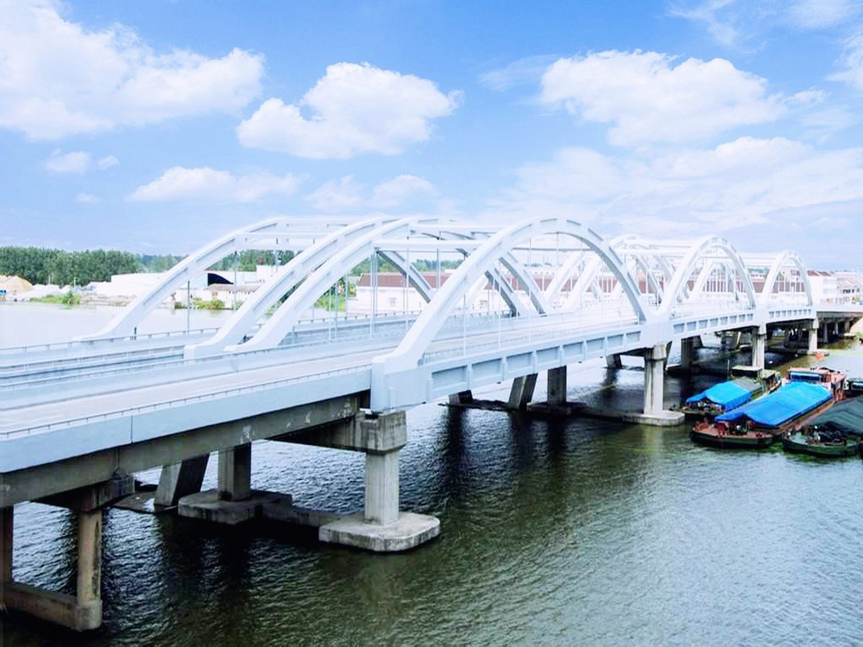 盐城射阳千秋大桥,传说建桥时曾遭遇老鼋!