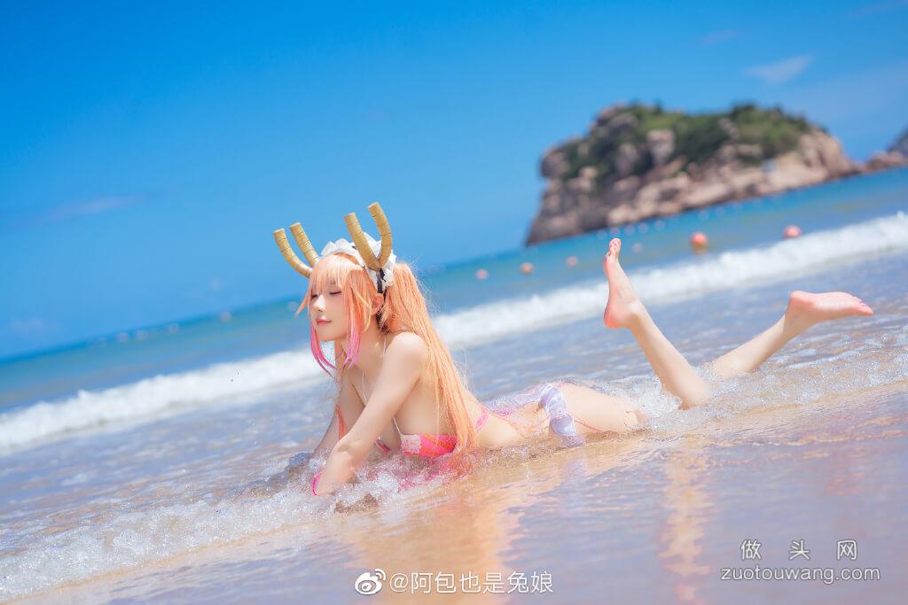 【COS正片】小林家的龙女仆托尔泳装cos cn阿包也是兔娘