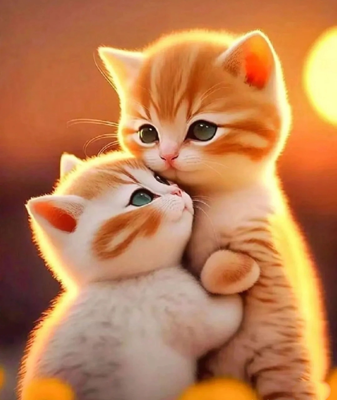 眼里发光,相依相偎