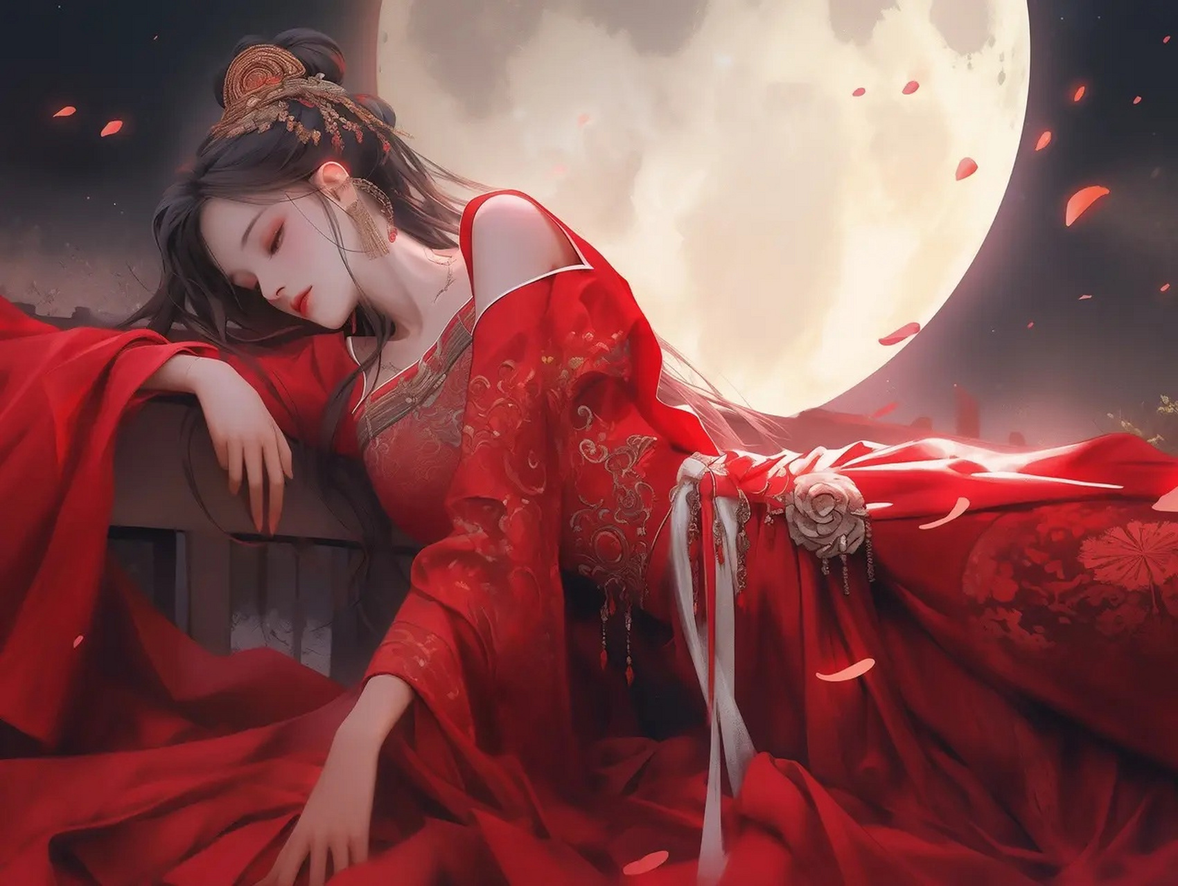 古风插画,贵妃躺来了,谁最聊