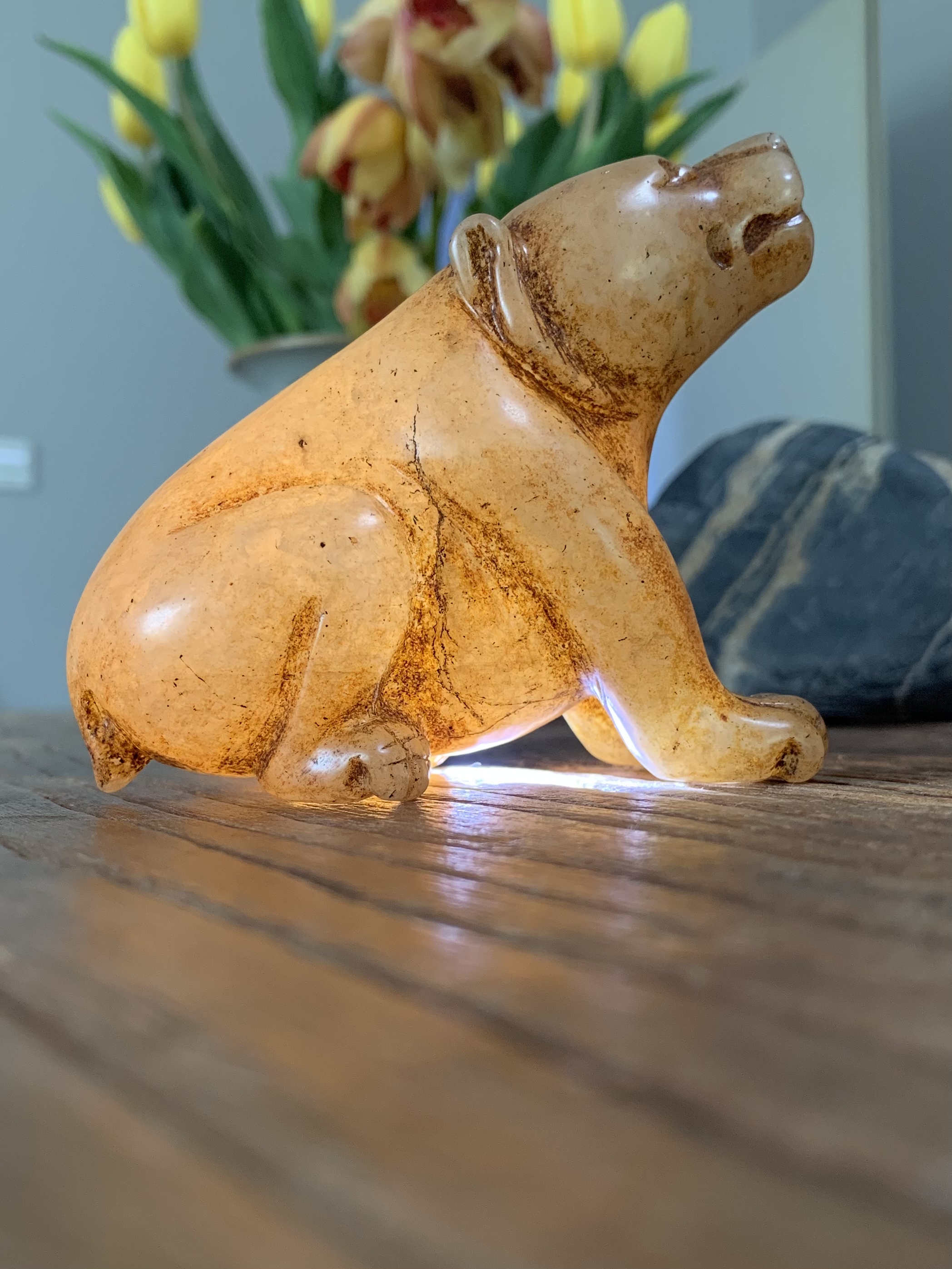 古玉古水晶 汉代水晶熊镇