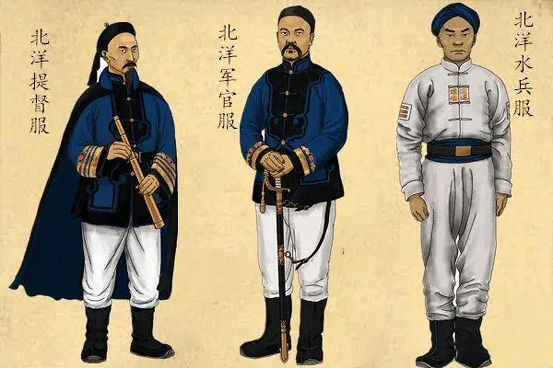 曾经亚洲第一,世界第九的北洋水师官军服饰图,一窥大清近代化之路.