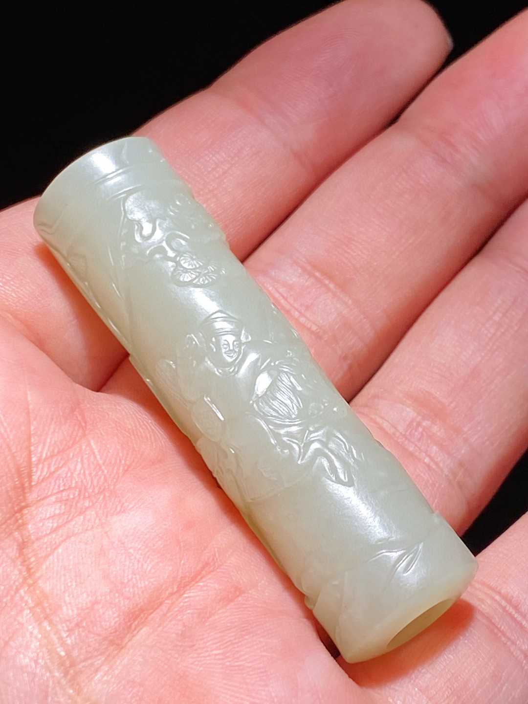 清乾隆 和田玉籽料 狩猎图 诗文 玉勒子