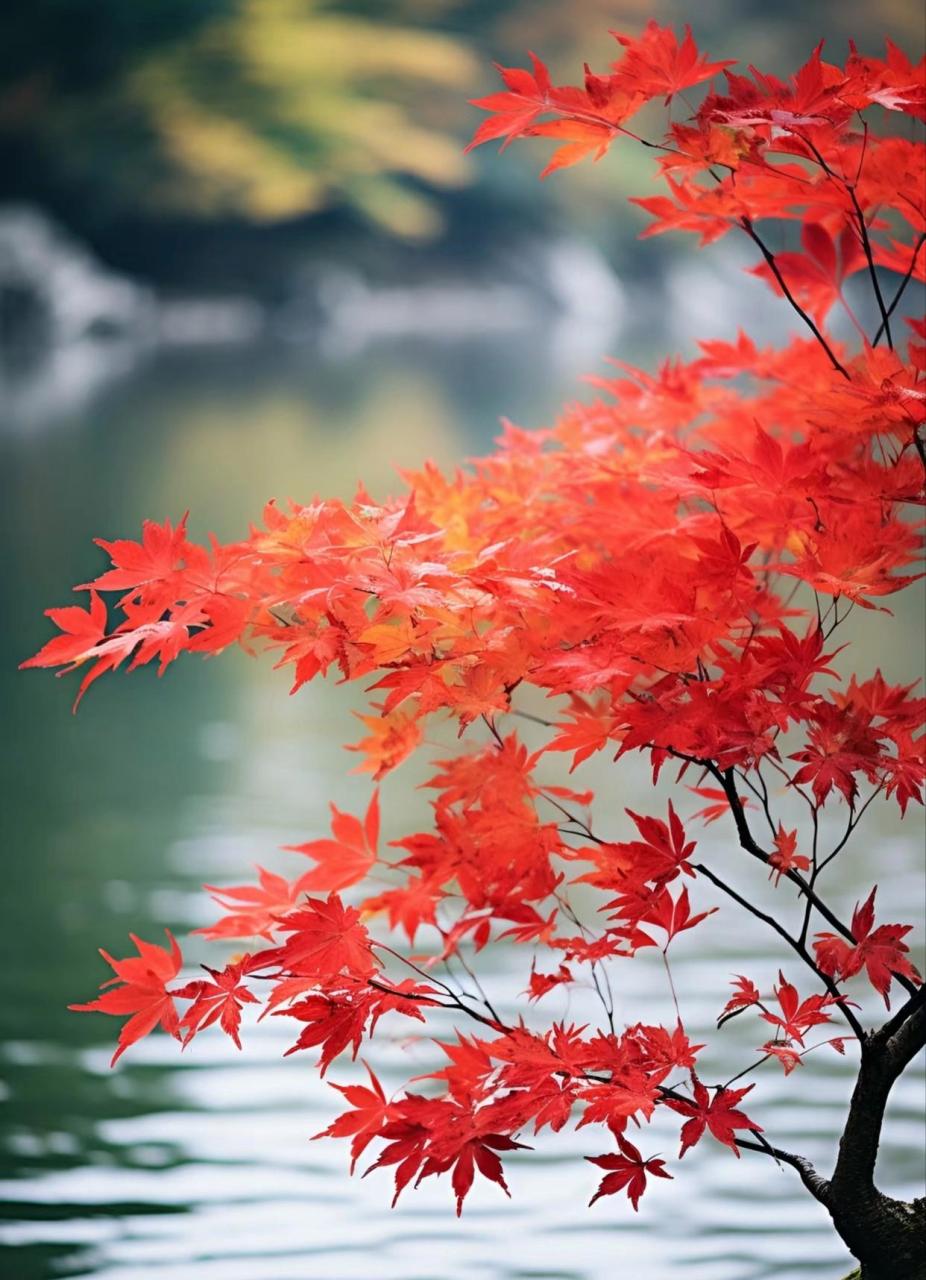 美图分享:风景如画,秋韵绵长  流水潺潺觅知音,红枫相伴情谊深